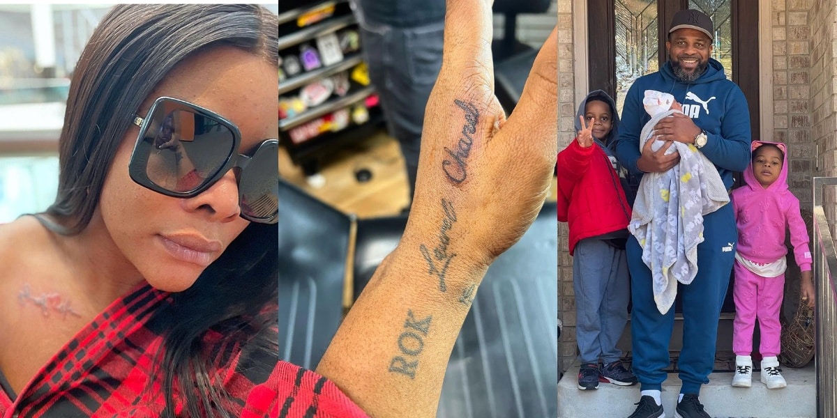"Counting every blessing" – Laura Ikeji unveils new tattoos of her children's names