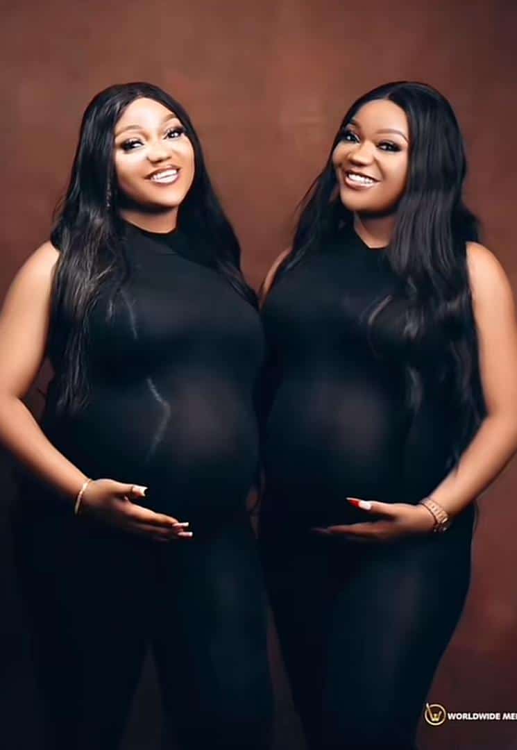 Pregnant identical twins joyful as they welcome babies