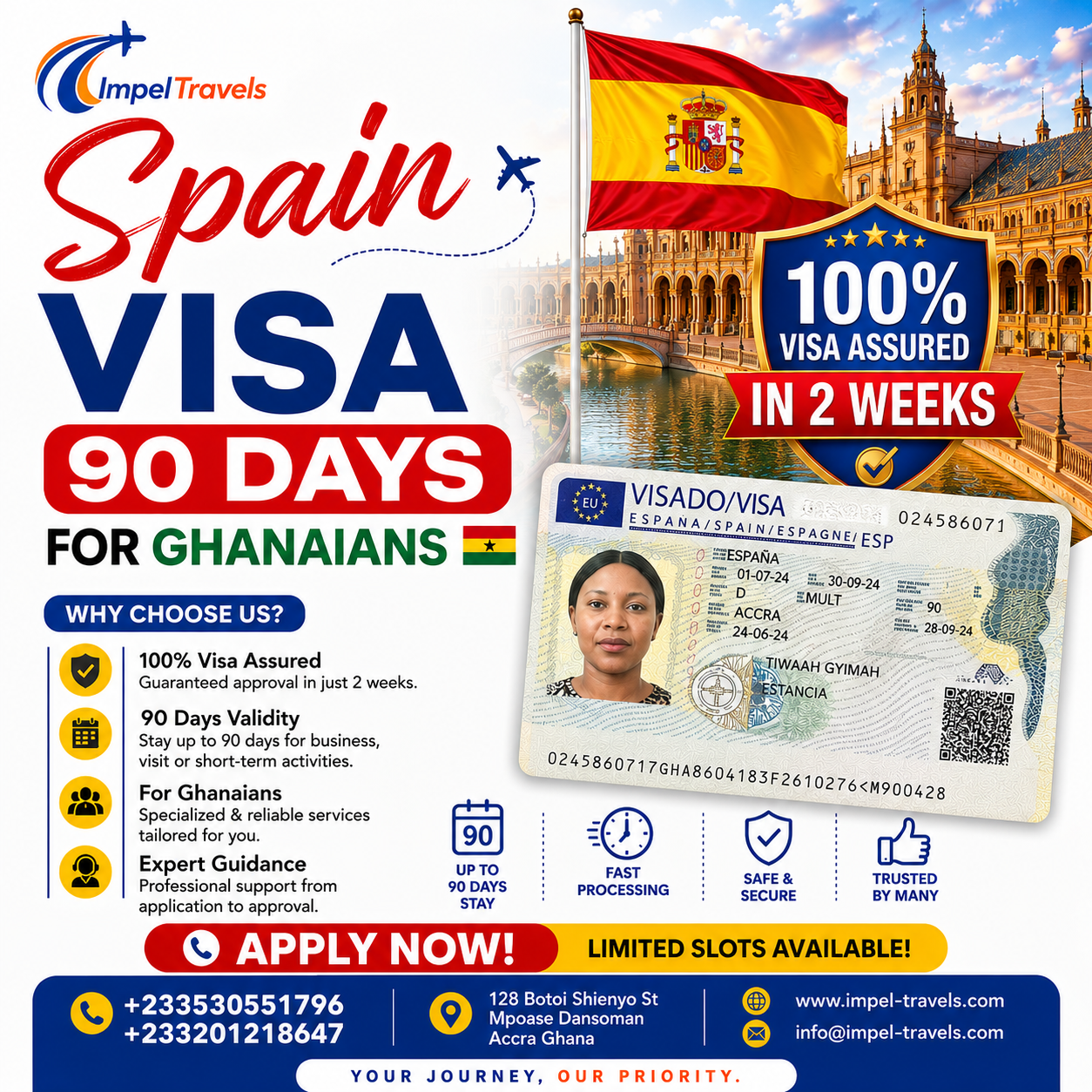 Spain Visa 90 Days for Ghanaians - Impel Travels